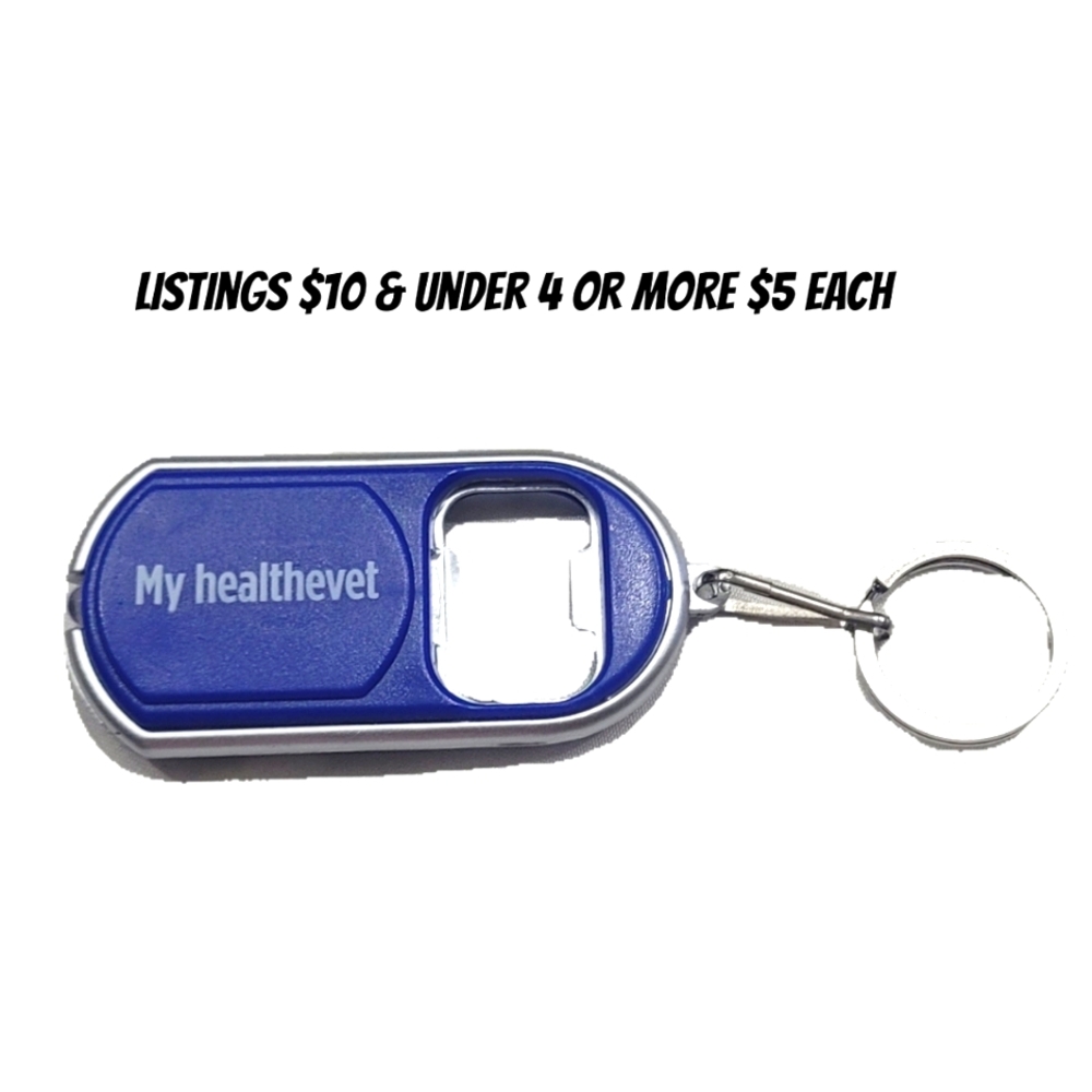 Blue Keychain Bottle Opener Laser Pointer Key Fob